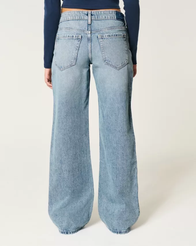 Low-Rise Medium Wash Baggy Jeans,Low-Rise Medium Wash Baggy Jeans