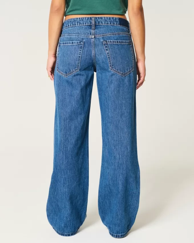 Low-Rise Medium Wash Baggy Jeans,Low-Rise Medium Wash Baggy Jeans