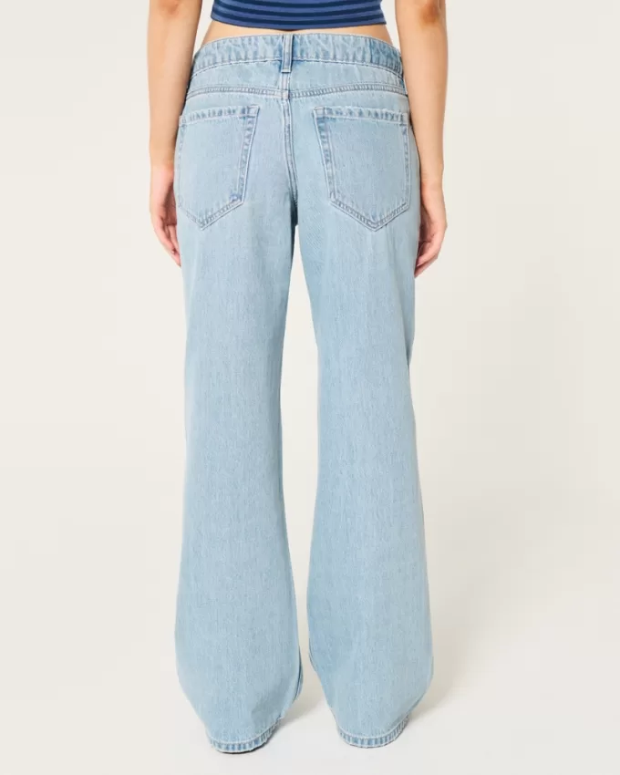 Low-Rise Medium Wash Baggy Jeans,Low-Rise Medium Wash Baggy Jeans