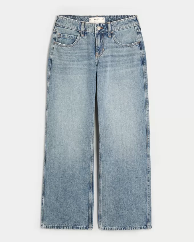 Low-Rise Medium Wash Baggy Jeans,Low-Rise Medium Wash Baggy Jeans