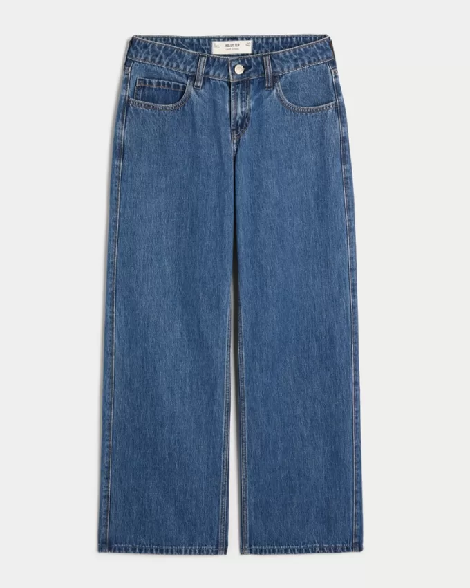 Low-Rise Medium Wash Baggy Jeans,Low-Rise Medium Wash Baggy Jeans