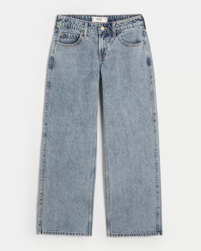 Low-Rise Medium Wash Baggy Jeans,Low-Rise Medium Wash Baggy Jeans