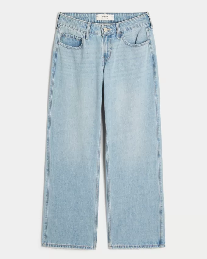 Low-Rise Medium Wash Baggy Jeans,Low-Rise Medium Wash Baggy Jeans