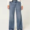 Low-Rise Medium Wash Comfort Waistband Baggy Jeans,Low-Rise Medium Wash Comfort Waistband Baggy Jeans