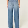 Low-Rise Medium Wash Floral Embroidery Super Baggy Jeans,Low-Rise Medium Wash Floral Embroidery Super Baggy Jeans