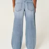 Low-Rise Medium Wash Floral Ripped Baggy Jeans,Low-Rise Medium Wash Floral Ripped Baggy Jeans