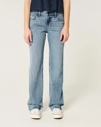 Low-Rise Medium Wash Loose Jeans,Low-Rise Medium Wash Loose Jeans