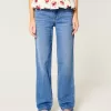 Low-Rise Medium Wash Loose Jeans,Low-Rise Medium Wash Loose Jeans