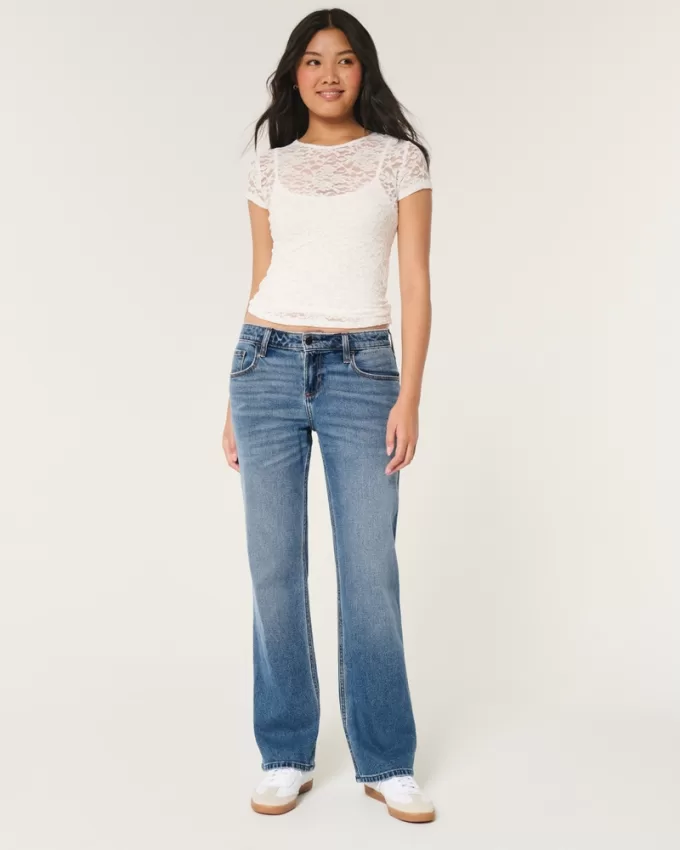 Low-Rise Medium Wash Relaxed Straight Jeans,Low-Rise Medium Wash Relaxed Straight Jeans Low-Rise Medium Wash Relaxed Straight Jeans,Low-Rise Medium Wash Relaxed Straight Jeans