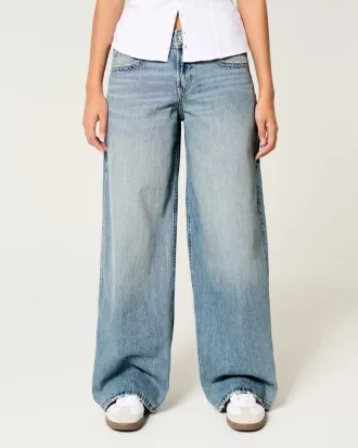 Low-Rise Medium Wash Super Baggy Jeans,Low-Rise Medium Wash Super Baggy Jeans