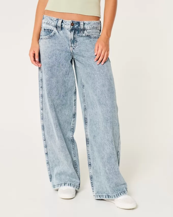 Low-Rise Medium Wash Super Baggy Jeans,Low-Rise Medium Wash Super Baggy Jeans
