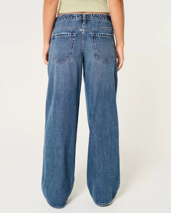 Low-Rise Medium Wash Super Baggy Jeans,Low-Rise Medium Wash Super Baggy Jeans