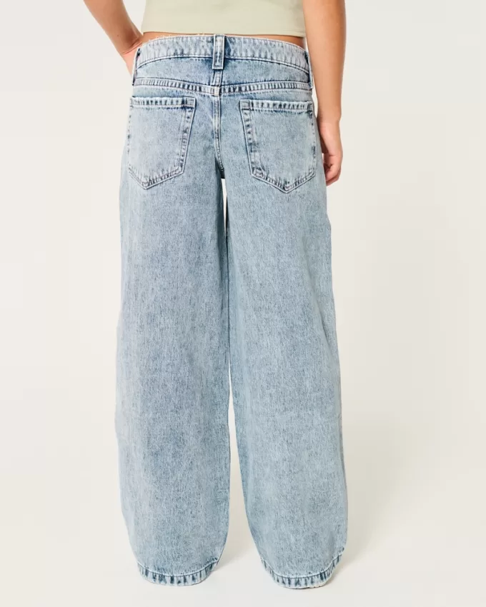 Low-Rise Medium Wash Super Baggy Jeans,Low-Rise Medium Wash Super Baggy Jeans