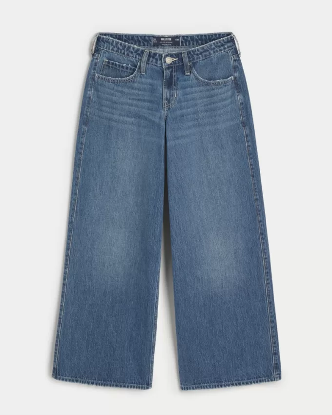 Low-Rise Medium Wash Super Baggy Jeans,Low-Rise Medium Wash Super Baggy Jeans