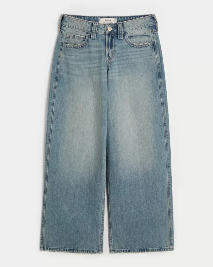 Low-Rise Medium Wash Super Baggy Jeans,Low-Rise Medium Wash Super Baggy Jeans