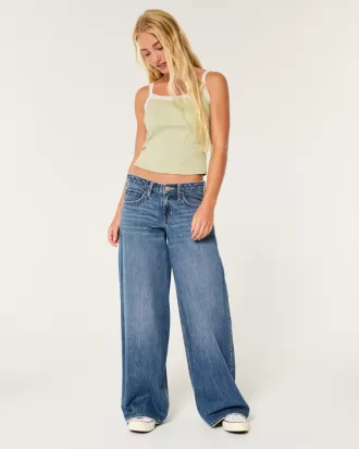Low-Rise Medium Wash Super Baggy Jeans,Low-Rise Medium Wash Super Baggy Jeans