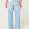 Low-Rise Ripped Light Wash Relaxed Straight Jeans,Low-Rise Ripped Light Wash Relaxed Straight Jeans