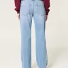 Low-Rise Ripped Medium Wash Relaxed Straight Jeans,Low-Rise Ripped Medium Wash Relaxed Straight Jeans