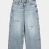Low-Rise Ripped Medium Wash Super Baggy Jeans,Low-Rise Ripped Medium Wash Super Baggy Jeans