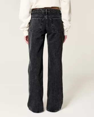 Low-Rise Washed Black Loose Jeans,Low-Rise Washed Black Loose Jeans Low-Rise Washed Black Loose Jeans,Low-Rise Washed Black Loose Jeans