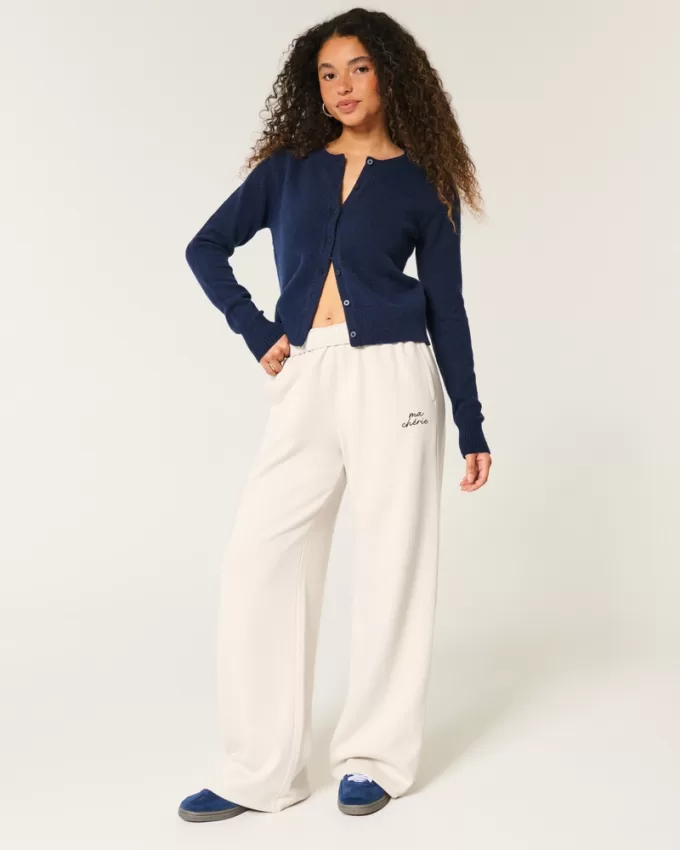 Ma Chérie Graphic Wide-Leg Sweatpants,Ma Chérie Graphic Wide-Leg Sweatpants