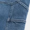 Medium Wash Baggy Painter Jean Shorts,Medium Wash Baggy Painter Jean Shorts