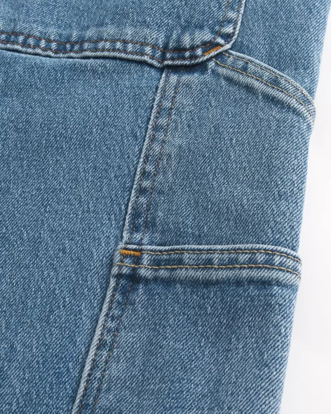 Medium Wash Baggy Painter Jeans,Medium Wash Baggy Painter Jeans