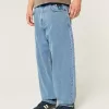 Medium Wash Embroidered Graphic Baggy Skater Jeans,Medium Wash Embroidered Graphic Baggy Skater Jeans