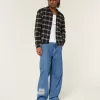 Medium Wash NYC Graphic Super Baggy Jeans,Medium Wash NYC Graphic Super Baggy Jeans
