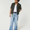 Medium Wash Wolf Graphic Super Baggy Jeans,Medium Wash Wolf Graphic Super Baggy Jeans