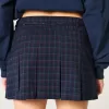 Mid-Rise Pleated Mini Skort,Mid-Rise Pleated Mini Skort