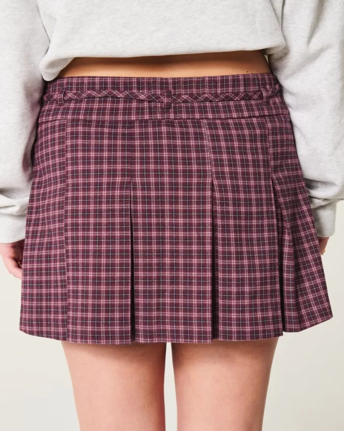 Mid-Rise Pleated Mini Skort,Mid-Rise Pleated Mini Skort Mid-Rise Pleated Mini Skort,Mid-Rise Pleated Mini Skort