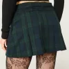 Mid-Rise Pleated Mini Skort,Mid-Rise Pleated Mini Skort