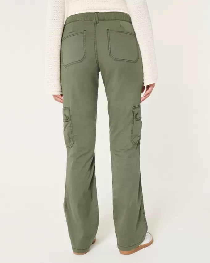 Mid-Rise Relaxed Cargo Boot Pants,Mid-Rise Relaxed Cargo Boot Pants