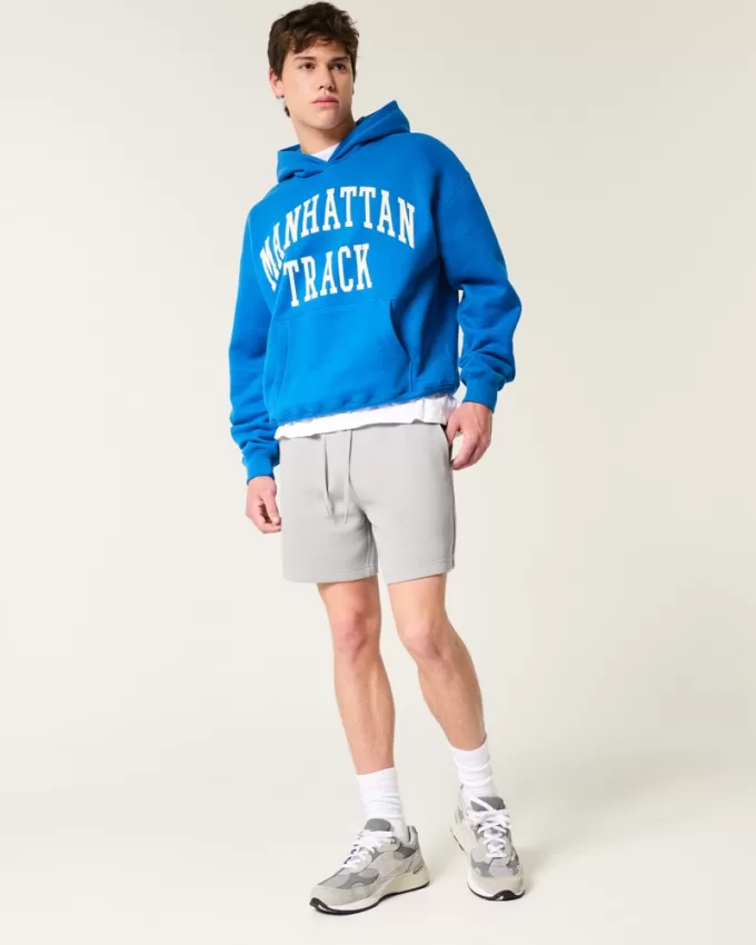 Mid-Thigh Cooling Fleece Shorts,Mid-Thigh Cooling Fleece Shorts