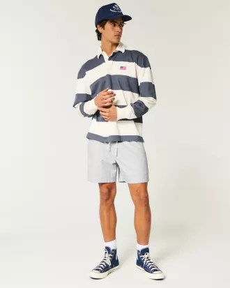 Mid-Thigh Linen-Blend Pull-On Shorts,Mid-Thigh Linen-Blend Pull-On Shorts