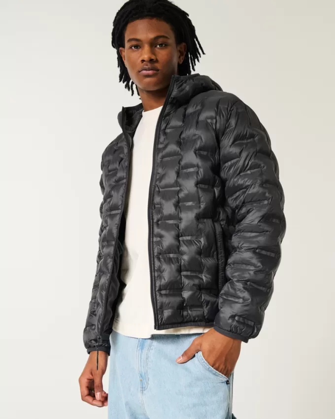 Mid-Weight Hooded Puffer Jacket,Mid-Weight Hooded Puffer Jacket