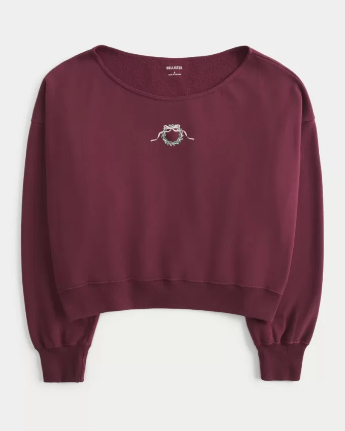 Mini Wreath Graphic Sweatshirt,Mini Wreath Graphic Sweatshirt