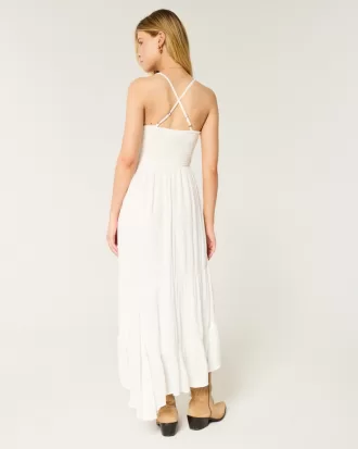 Mixed Fabric Crochet-Style Maxi Dress,Mixed Fabric Crochet-Style Maxi Dress