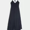 Mixed Fabric Crochet-Style Maxi Dress,Mixed Fabric Crochet-Style Maxi Dress