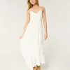 Mixed Fabric Crochet-Style Maxi Dress,Mixed Fabric Crochet-Style Maxi Dress