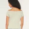 Off-the-Shoulder Lace Trim Top,Off-the-Shoulder Lace Trim Top