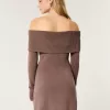 Off-the-Shoulder Skater Sweater Dress,Off-the-Shoulder Skater Sweater Dress Off-the-Shoulder Skater Sweater Dress,Off-the-Shoulder Skater Sweater Dress