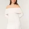Off-the-Shoulder Skater Sweater Dress,Off-the-Shoulder Skater Sweater Dress Off-the-Shoulder Skater Sweater Dress,Off-the-Shoulder Skater Sweater Dress