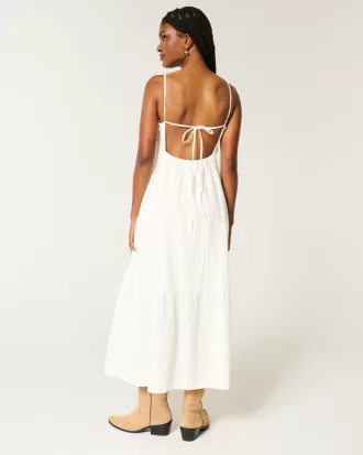 Open-Back Babydoll Maxi Dress,Open-Back Babydoll Maxi Dress