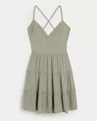Open Back Tiered Mini Dress,Open Back Tiered Mini Dress