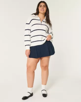 Oversized Cable-Knit Half-Zip Sweater,Oversized Cable-Knit Half-Zip Sweater Oversized Cable-Knit Half-Zip Sweater,Oversized Cable-Knit Half-Zip Sweater