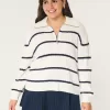 Oversized Cable-Knit Half-Zip Sweater,Oversized Cable-Knit Half-Zip Sweater