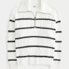 Oversized Cable-Knit Half-Zip Sweater,Oversized Cable-Knit Half-Zip Sweater