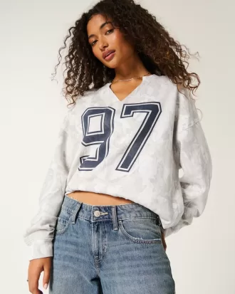 Oversized Camo Number Graphic Notch-Neck Sweatshirt,Oversized Camo Number Graphic Notch-Neck Sweatshirt Oversized Camo Number Graphic Notch-Neck Sweatshirt,Oversized Camo Number Graphic Notch-Neck Sweatshirt